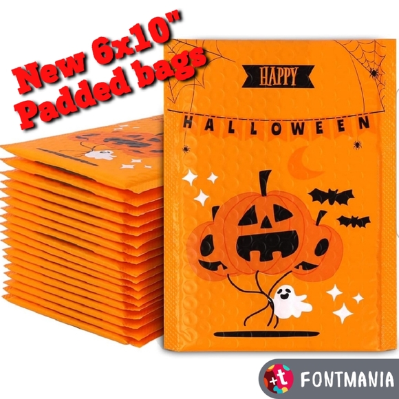 10 ct Halloween bubble mailers;6” x 10”inches - Picture 4 of 10